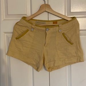 Yellow Linen Pelicro shorts size 2